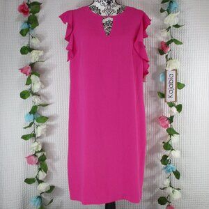 TRINA TURK Brilliant Fuchsia Ruffle Dress NWY Size 12